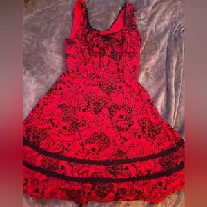 Medium Red textured skull dress in amazing condition